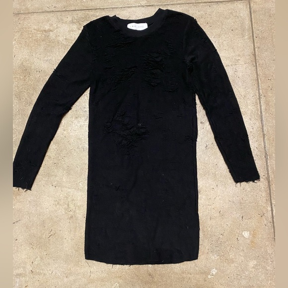 Iro Cevoc Distressed Black Mini Dress - Picture 4 of 5